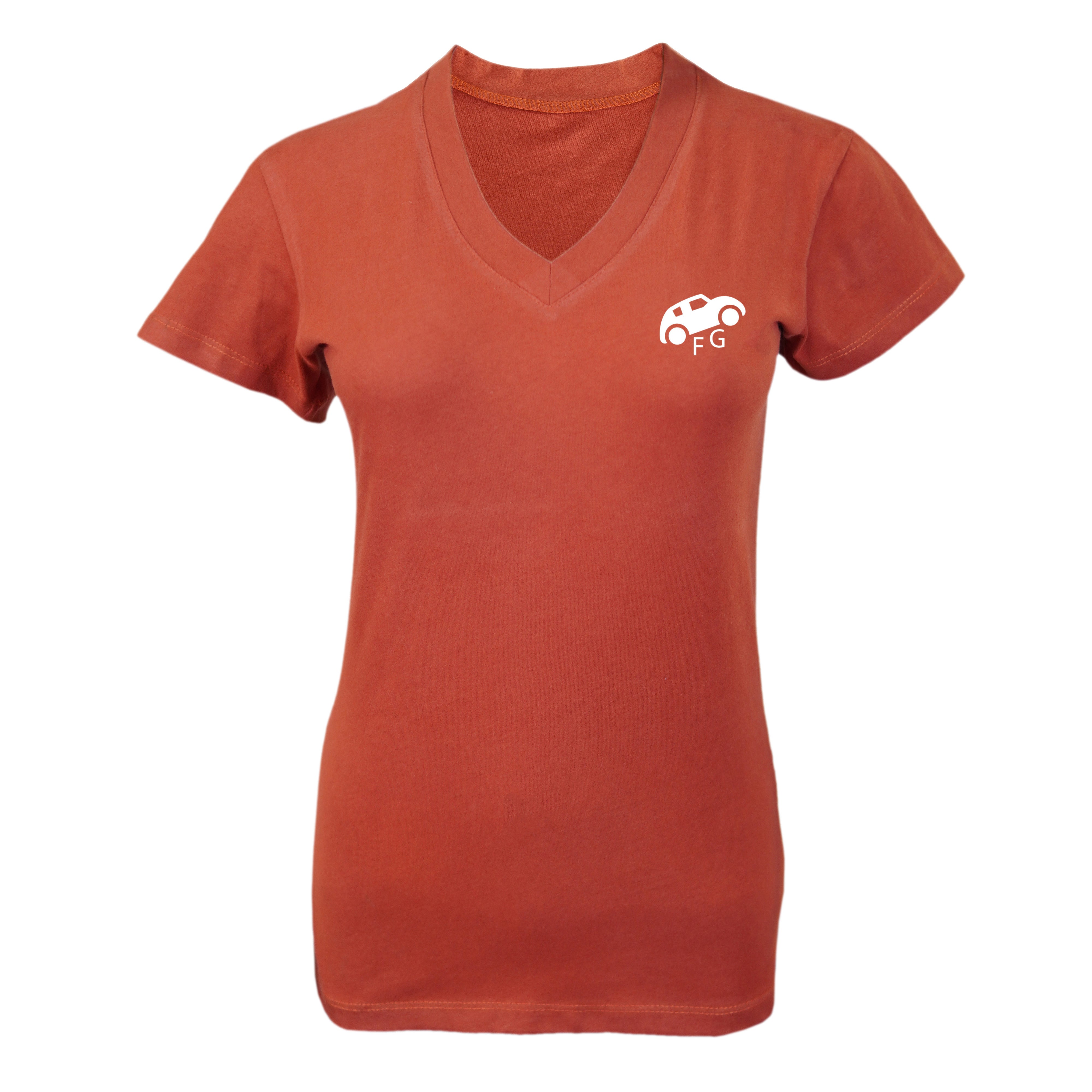 Women Plain Velvet Effect V-Neck T Shirt - Foxy Garments