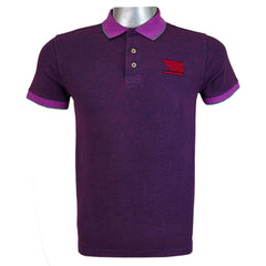 03-Tone Shaded Polo Shirt With Contrast Collar - Foxy Garments