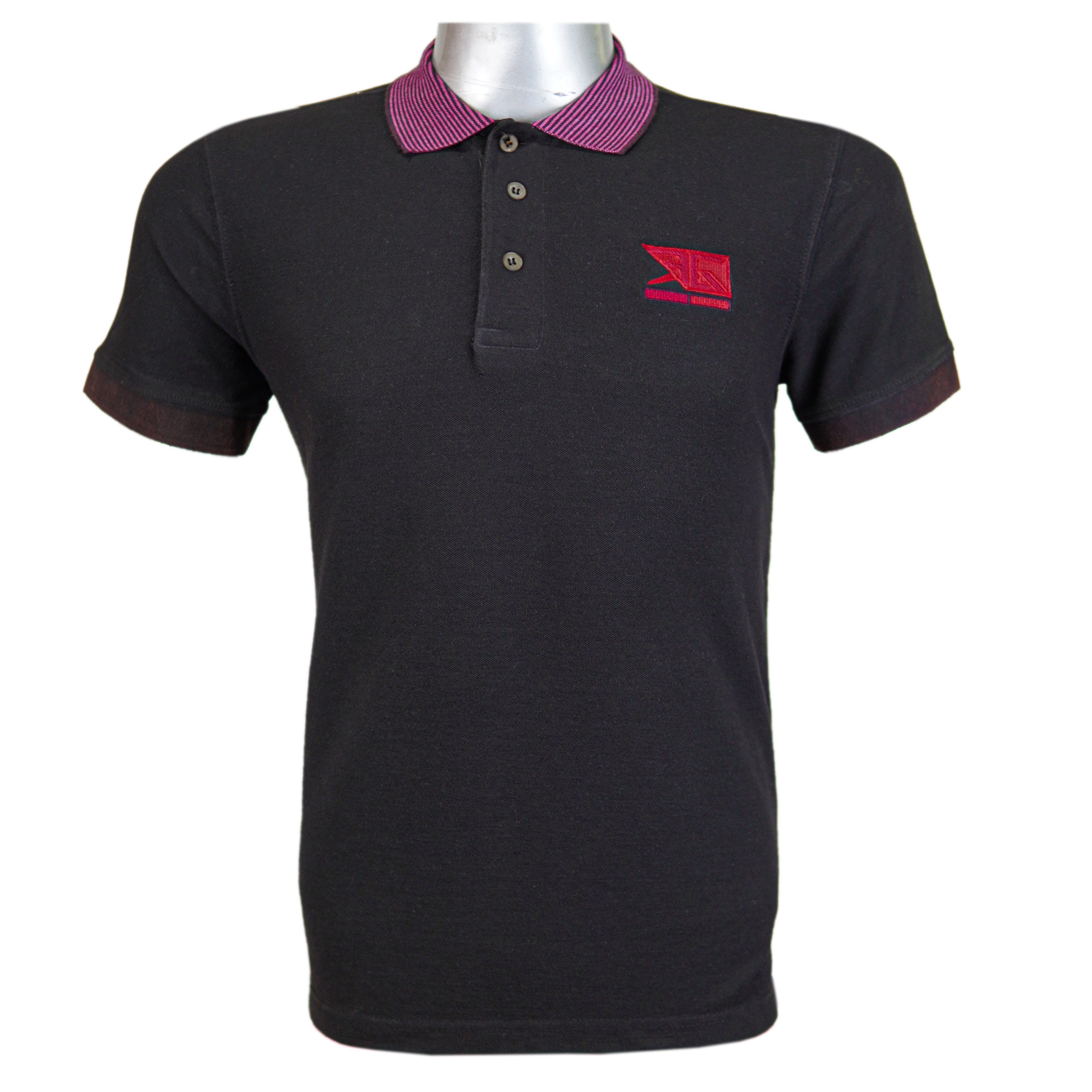 Black Contrast Collar Polo Shirt - Foxy Garments