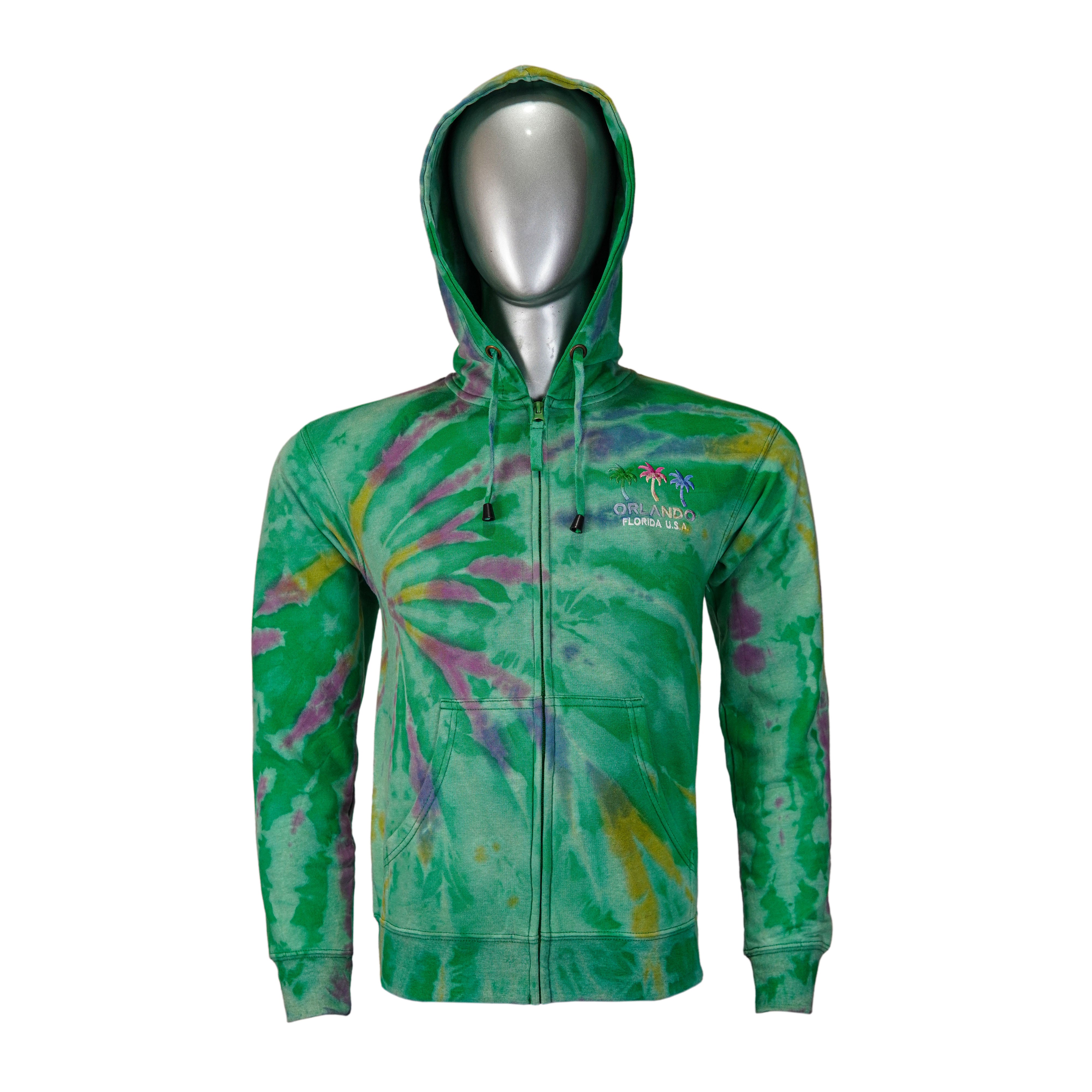 Orlando Green Tie & Dye Hoodie - Foxy Garments