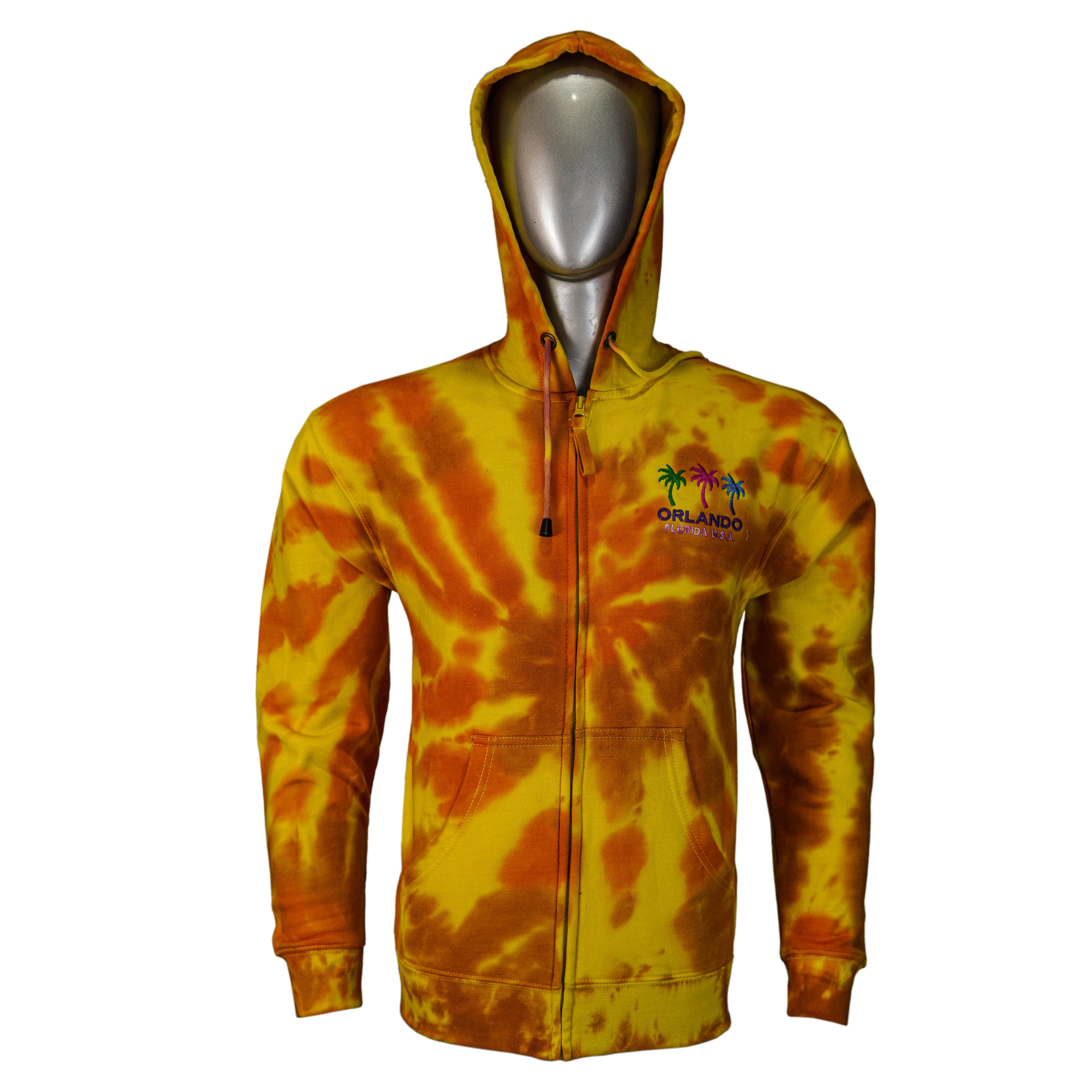 Orlando Fire Effect Tie & Dye Hoodie - Foxy Garments