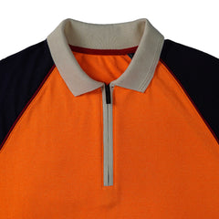 Full Sleeve Polo Shirt With "Short Zip Fashion" - Foxy Garments