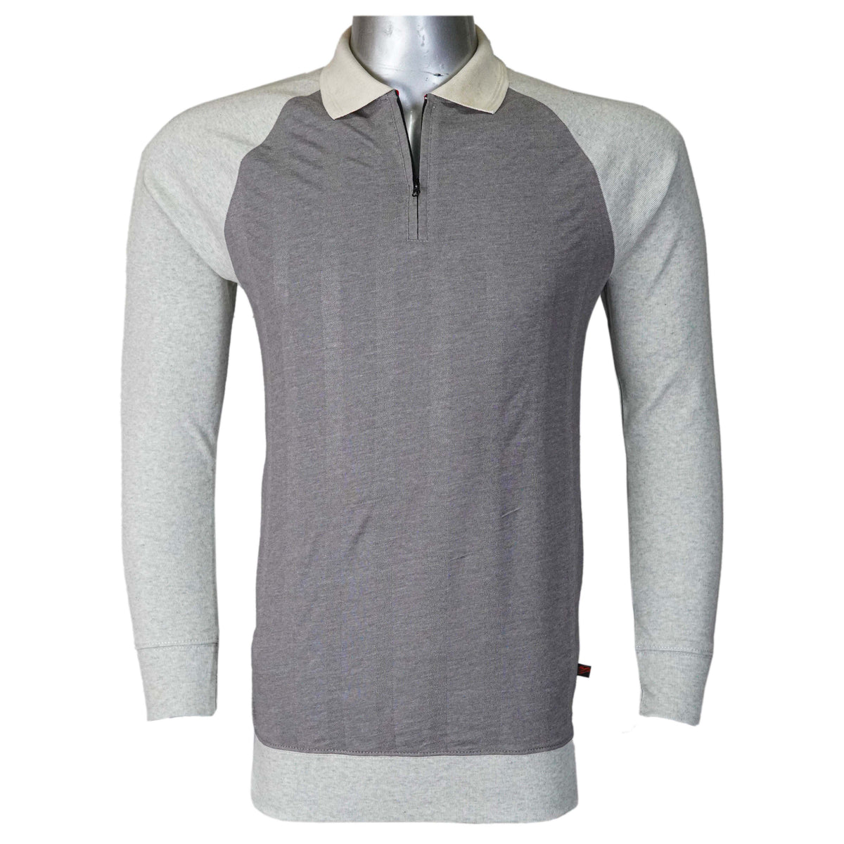 Contras Long Sleeve Polo Shirt With "Short Zip Fashion" - Foxy Garments