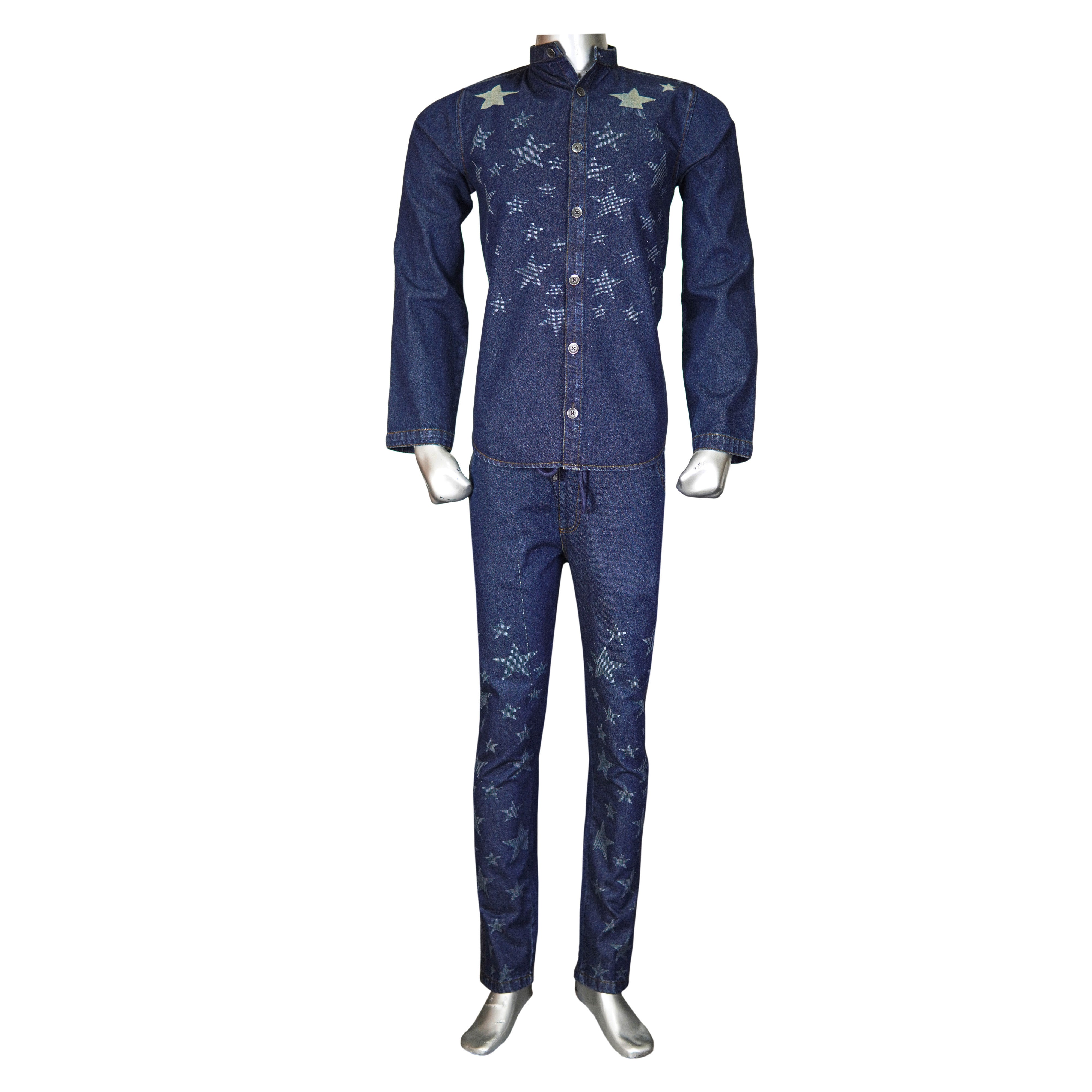 Stars Effect Denim Suit - Foxy Garments