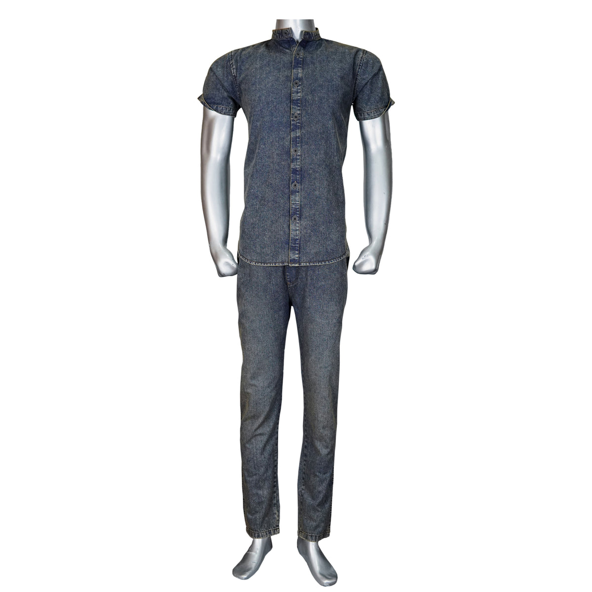 Short Sleeve Denim Suit - Foxy Garments