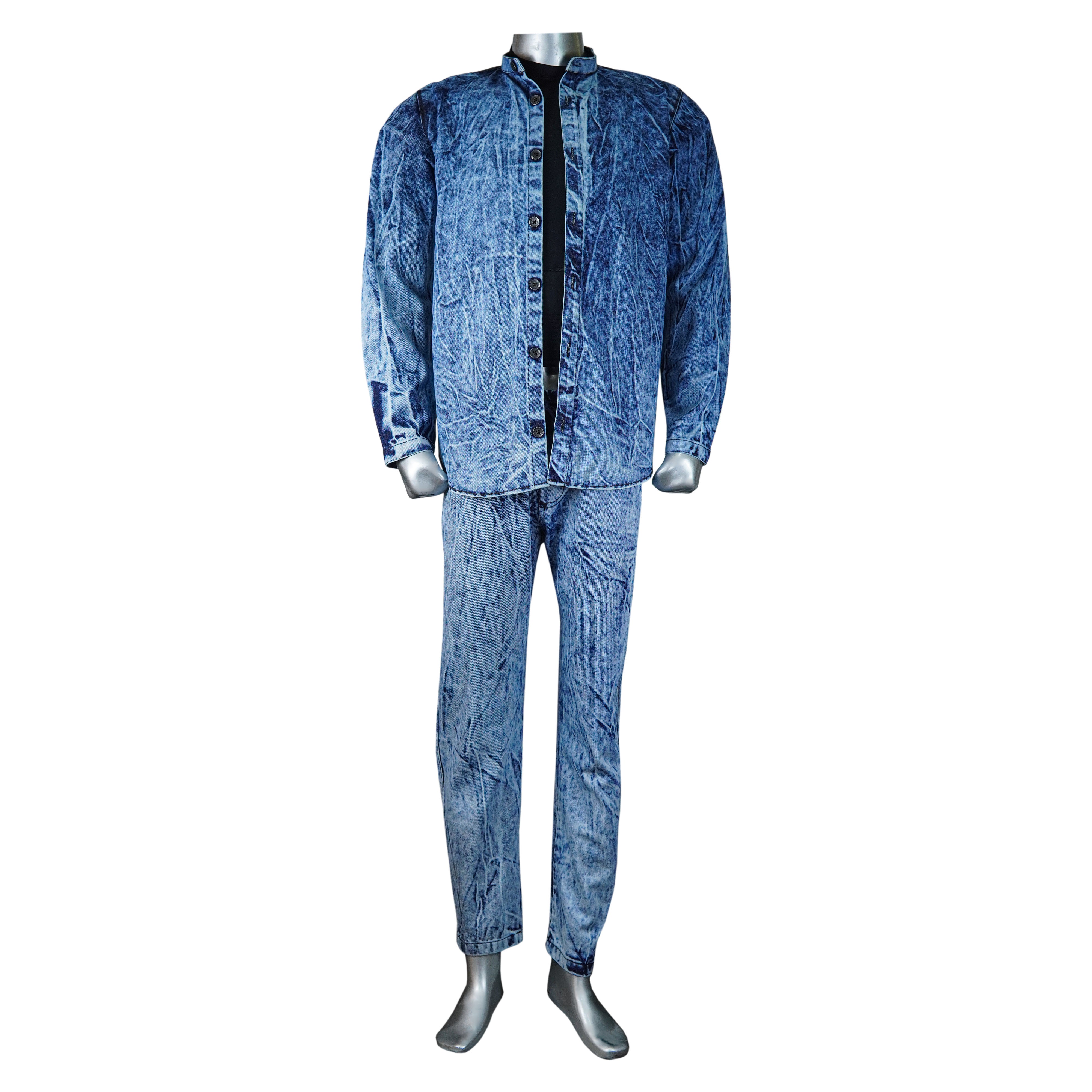 Stone Wash Denim Suit - Foxy Garments