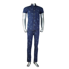 Plants Effect Denim Suit - Foxy Garments