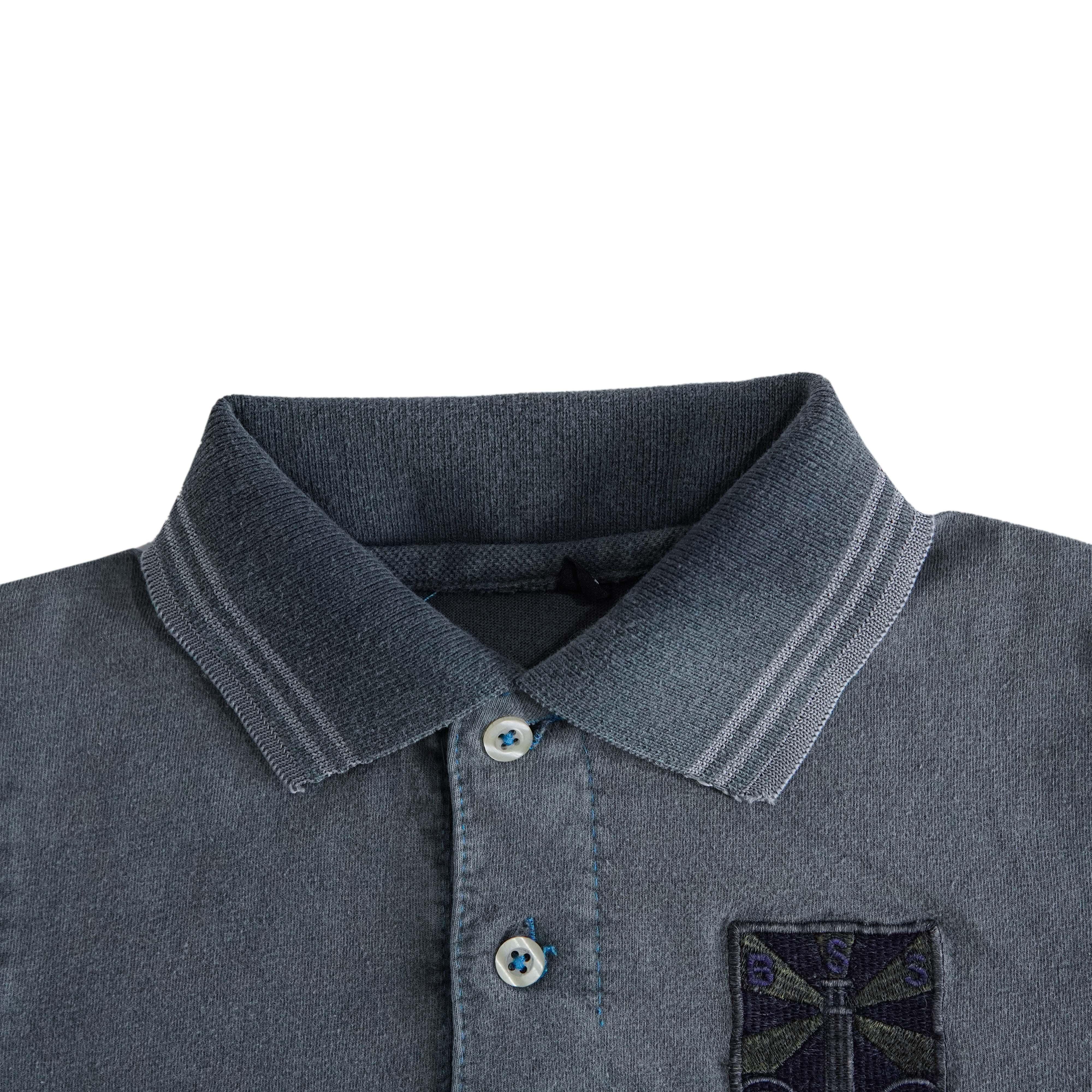 Charcoal Tone Full Sleeve Polo Shirt For Kids - Foxy Garments