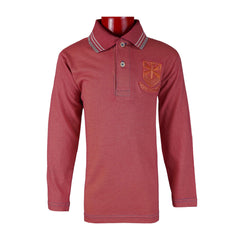 Hot Pink 02-Tone Full Sleeve Polo Shirt For Kids - Foxy Garments