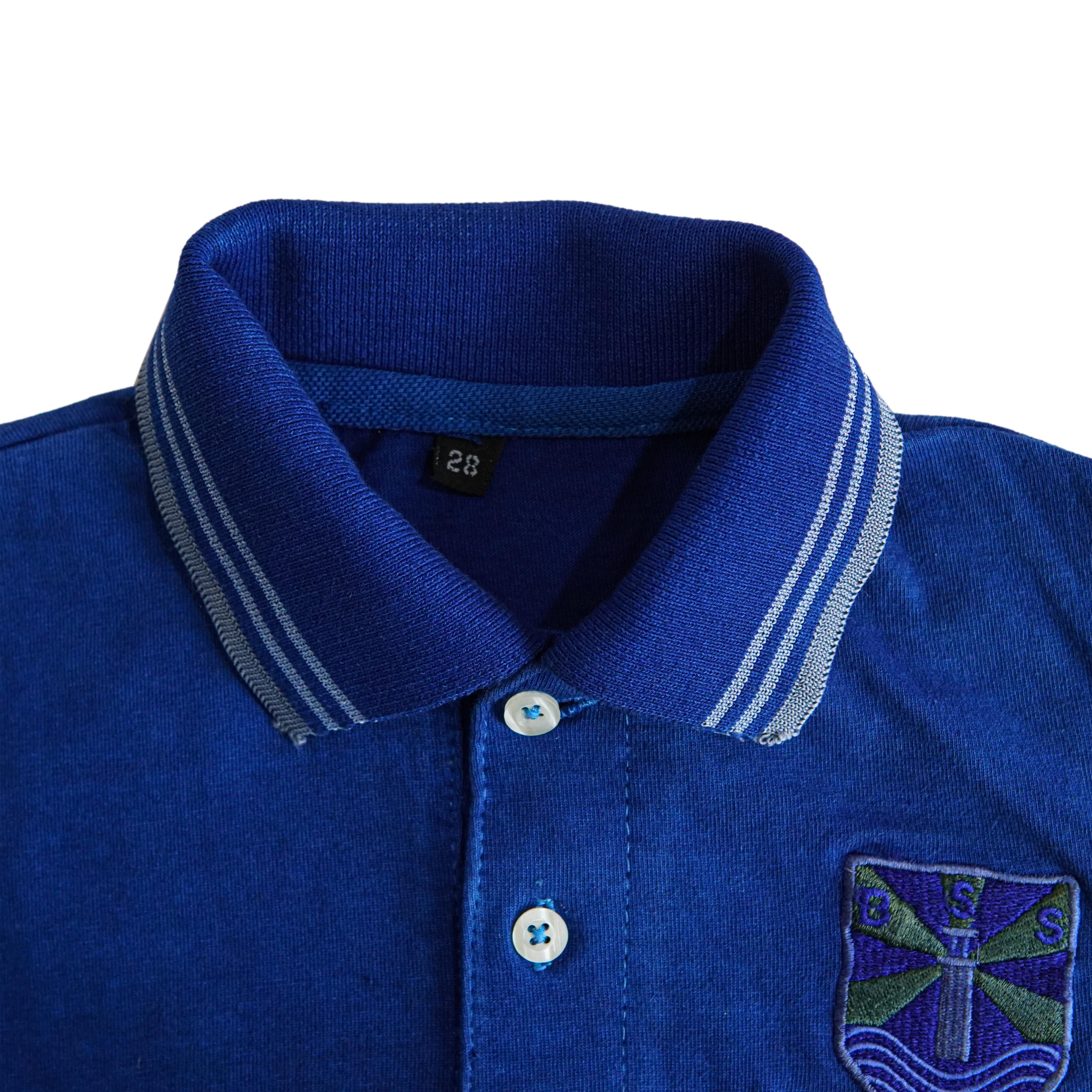 Blue Tone Full Sleeve Polo Shirt For Kids - Foxy Garments