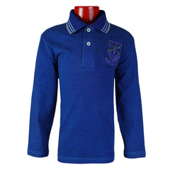 Blue Tone Full Sleeve Polo Shirt For Kids - Foxy Garments