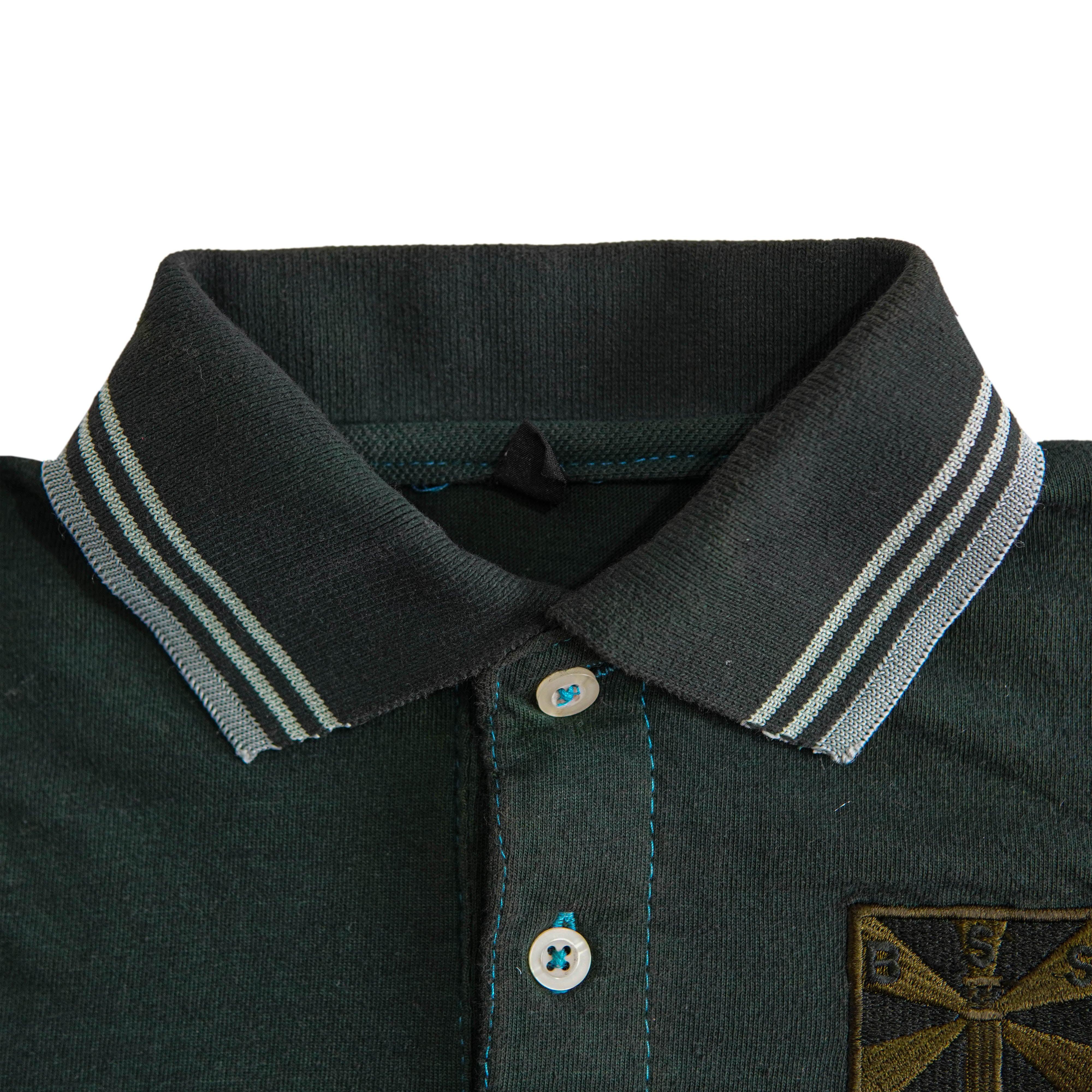 03-Tone Full Sleeve Polo Shirt For Kids - Foxy Garments