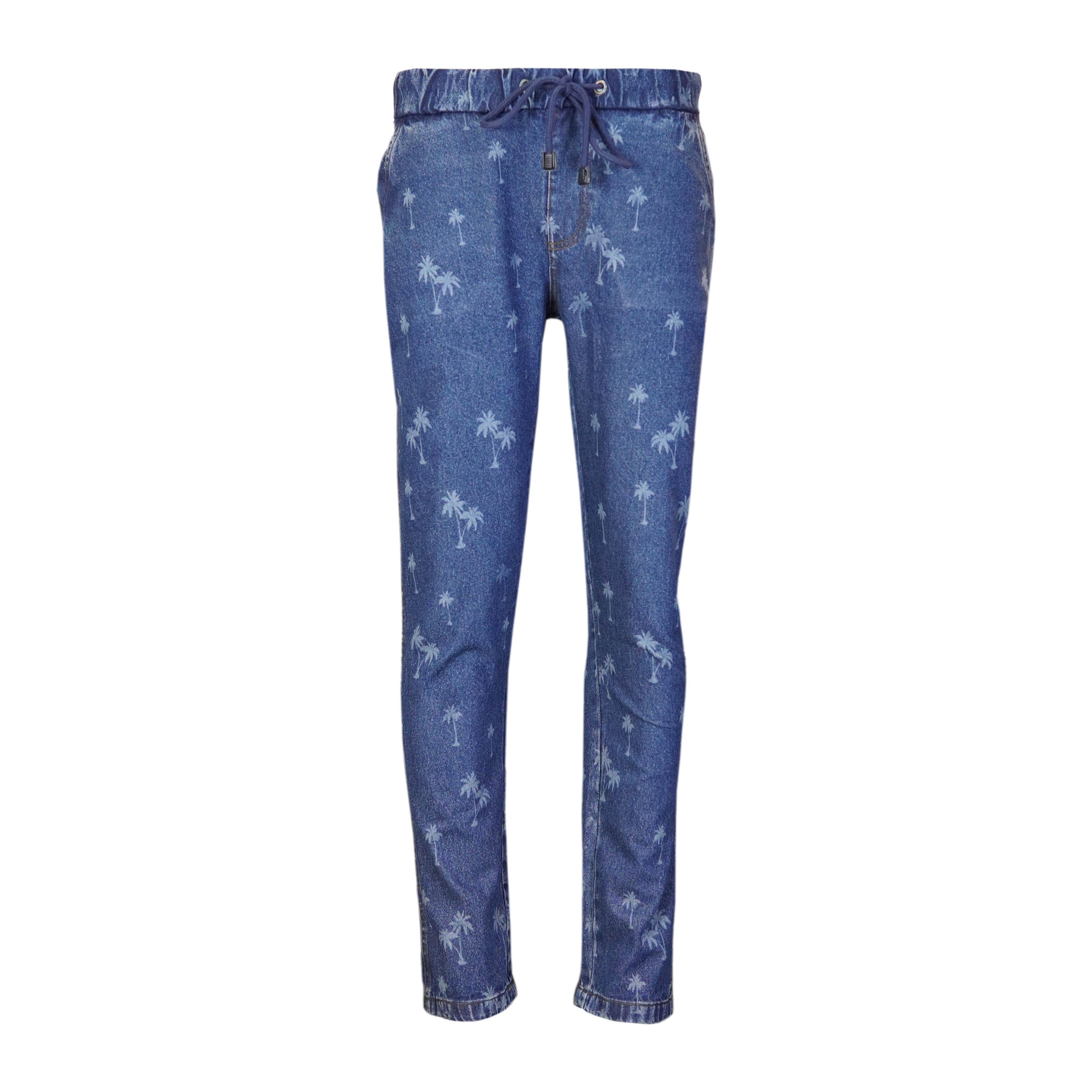 Plants Effect Denim Trouser - Foxy Garments