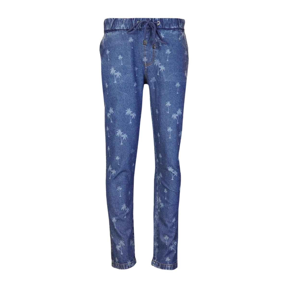 Plants Effect Denim Trouser - Foxy Garments