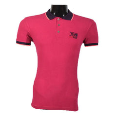 Light Pink With Black Collar Polo Shirt - Foxy Garments