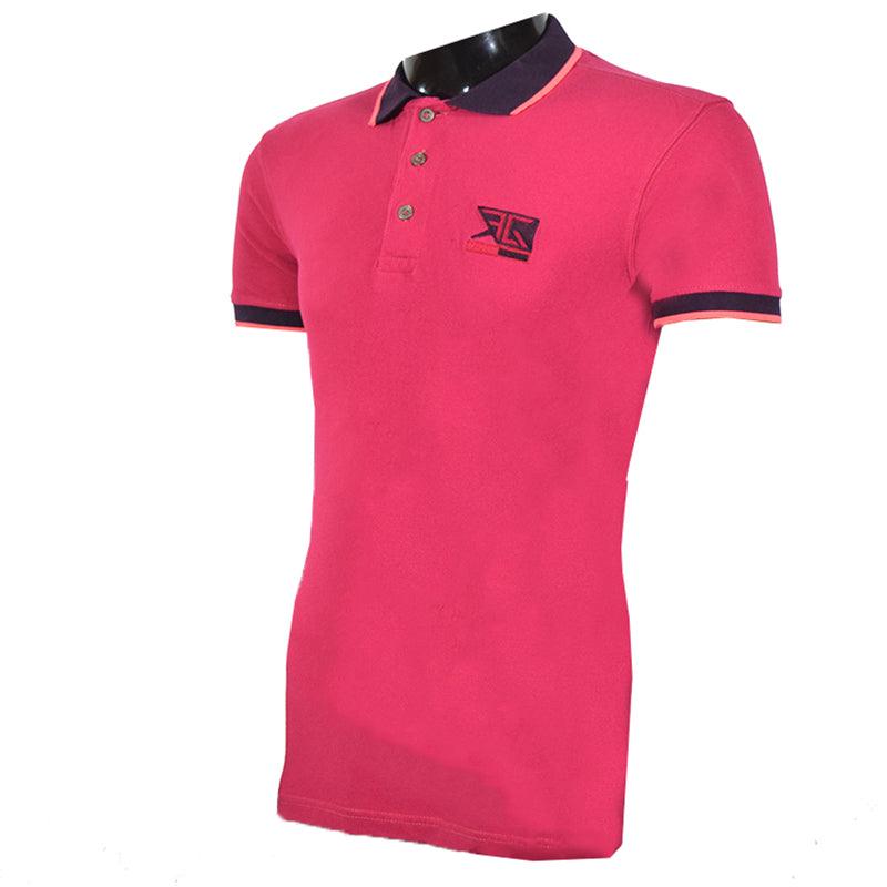 Light Pink With Black Collar Polo Shirt - Foxy Garments