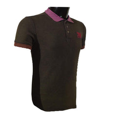 Brown Shade With Pink Linning Collar Polo Shirt - Foxy Garments