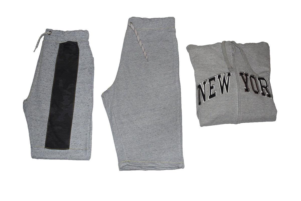 Grey Track Suit With Black Camouflage Panal Trouser - Foxy Garments